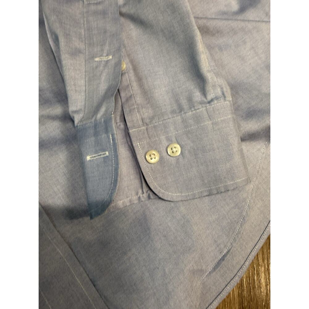 Lauren Ralph Lauren Blue Non-Iron Long Sleeve Shirt Size 17.5. 36/37 Button Down - Picture 2 of 8